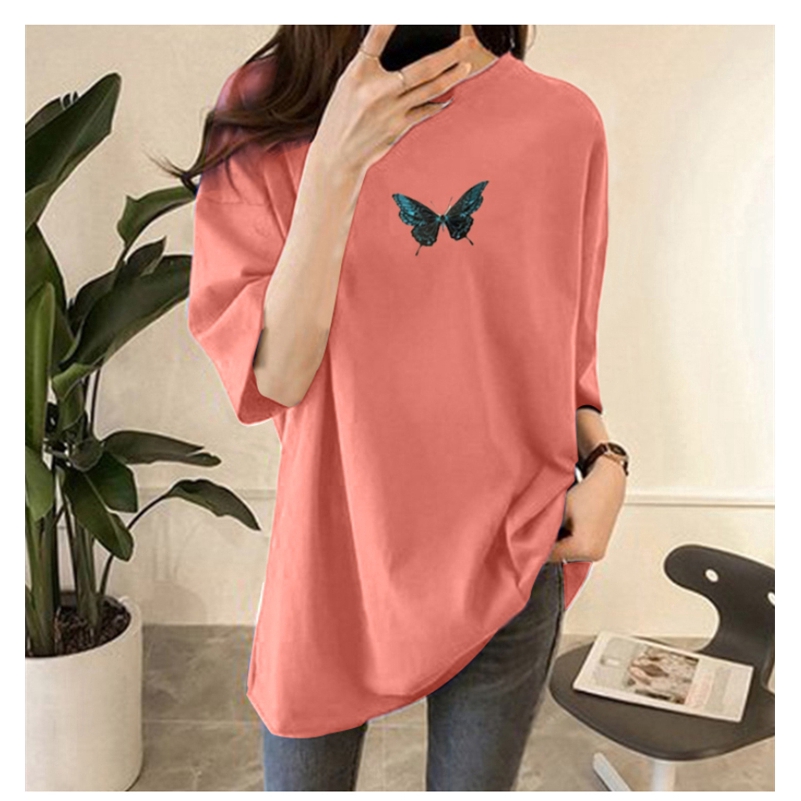 NRVP Áo thun 100% cotton ngắn tay cổ tròn thời trang mùa hè cho nữ