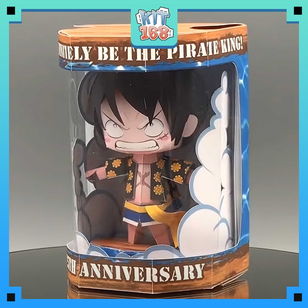 Mô hình giấy Anime Game Chibi Monkey D. Luffy  ver 6 - One Piece + kit hộp trang trí