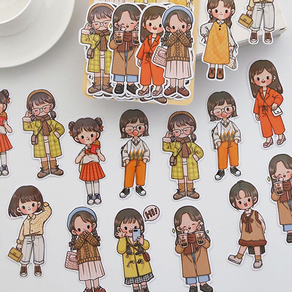 Miếng Dán Trang Trí Nhật Ký / Điện Thoại Chống Thấm Nước DIY Hình Bé Trai / Bé Gái Thanh Lịch