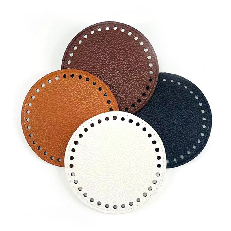 Đế Tròn 12cm Bằng PU Màu Trơn Dùng Để Đan Túi Xách DIY