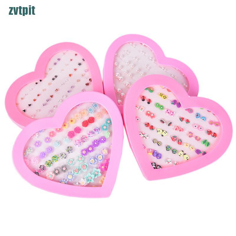 Bộ bông tai đất sét thủ công hình hoa, trái cây nhiều kiểu dáng cho bé