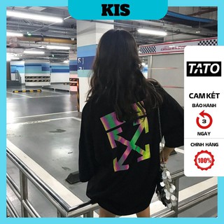 Áo thun phản quang off 7 màu cotton 75%, form rộng, áo thun unisex, nam nữ đẹp kis official