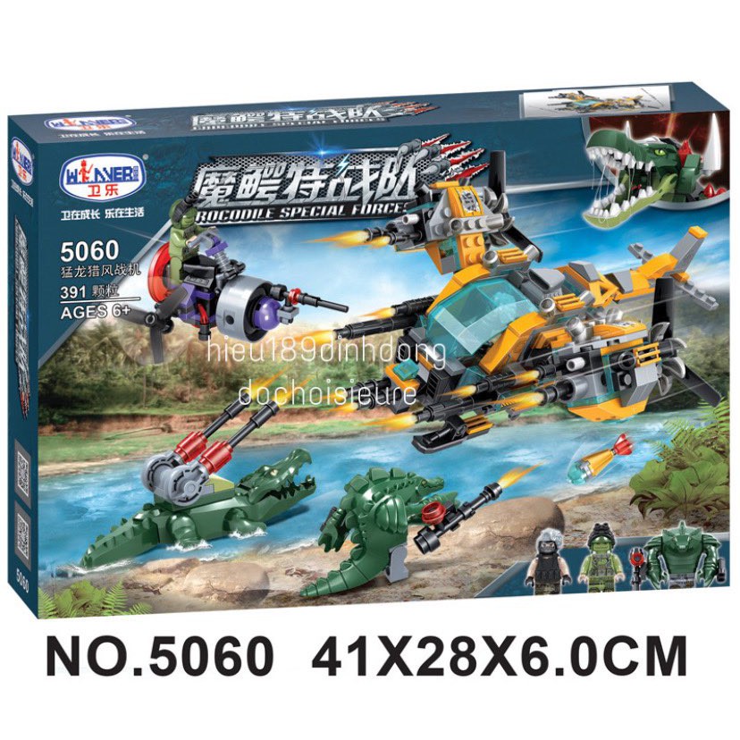 Lắp ráp xếp hình 5060 : Máy bay đàn áp cá sấu nổi dậy 391 mảnh