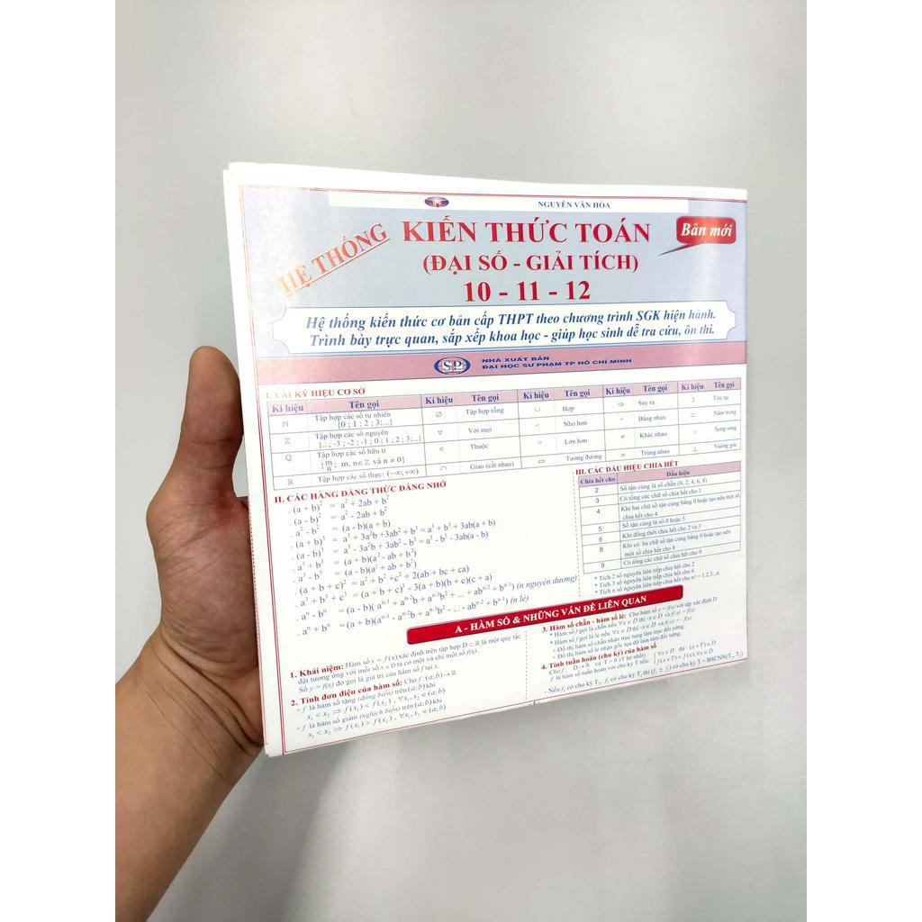 Sách Hệ Thống Kiến Thức Toán Học  10-11-12