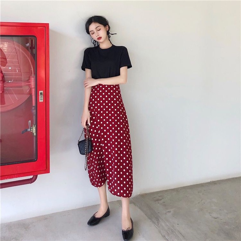 Chân váy chiffon Ielgy chữ A lưng cao co giãn họa tiết nhành hoa dành cho nữ