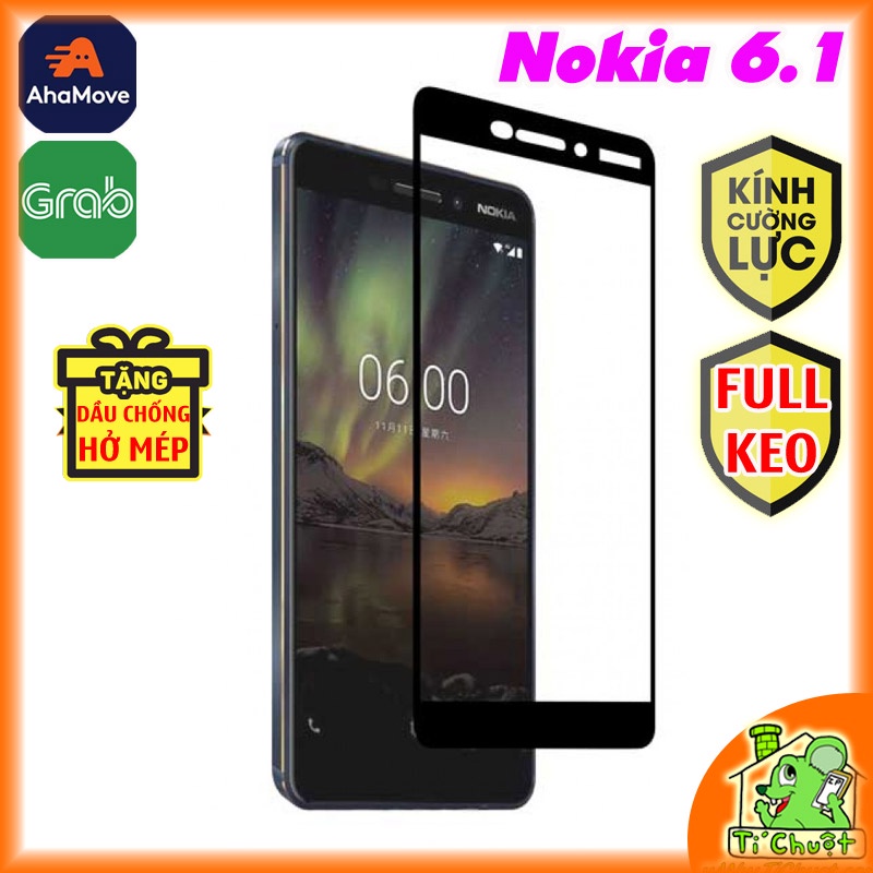 [FULL KEO-Ảnh Thật] Kính CL Nokia 6.1 Cường Lực 2.5D FULL Màn