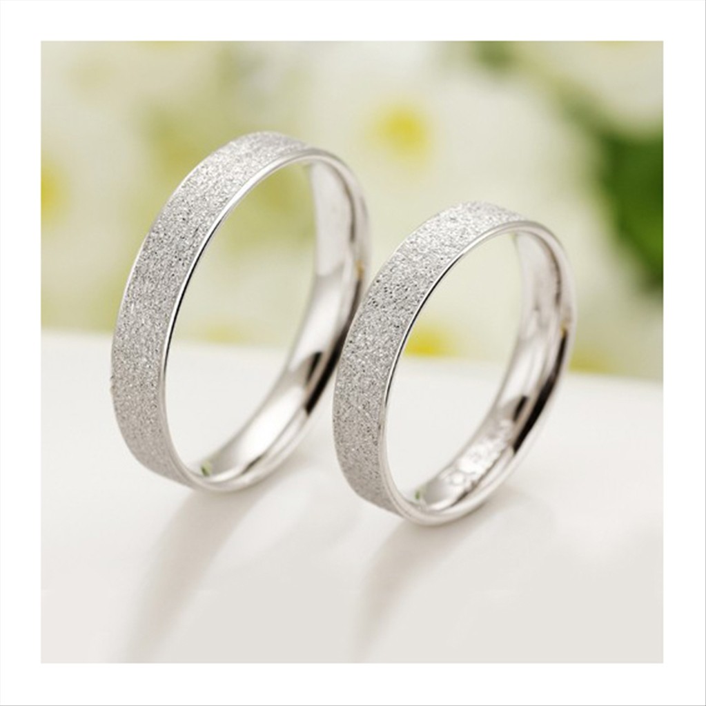 Nhẫn cặp inox-titan phun cát cao cấp