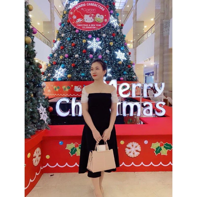 [ xả kho ] MiD Đầm V1247 trễ vai dáng xòe trẻ trung Mie Design kèm ảnh thật