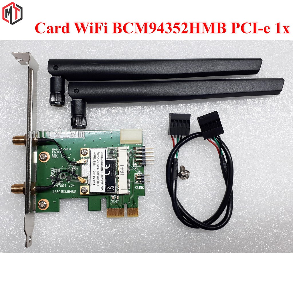 Card WiFi cho Máy bàn BCM94350 | BCM94352 | BCM94360 có Bluetooth / hỗ trợ MacOS - Hackintosh