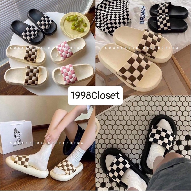 Dép kẻ caro săn sale