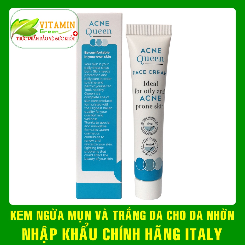KEM NGỪA MỤN, TRẮNG DA ACNE QUEEN CREAM LÝ TƯỞNG CHO DA NHỜN | NHẬP KHẢU CHÍNH HÃNG TÂY BAN NHA