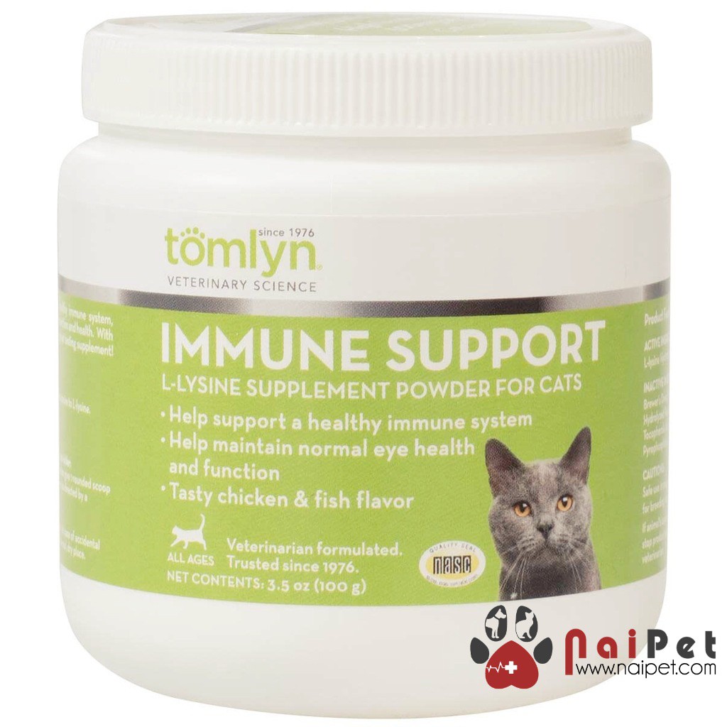 Bột Bổ Sung Hỗ Trợ Tăng Cường Hệ Miễn Dịch Cho Mèo Của Mỹ Tomlyn Immune Support Lọ 100g