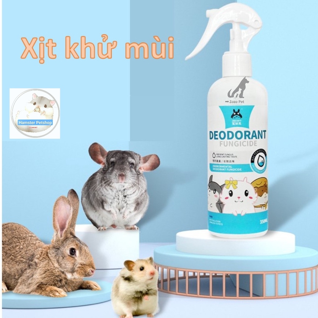 Xịt kháng khuẩn, xịt khử mùi Jonsanty cho hamster, Guinea Pig (bọ ú, chuột lang), thỏ, sóc bắc mỹ, chinchilla
