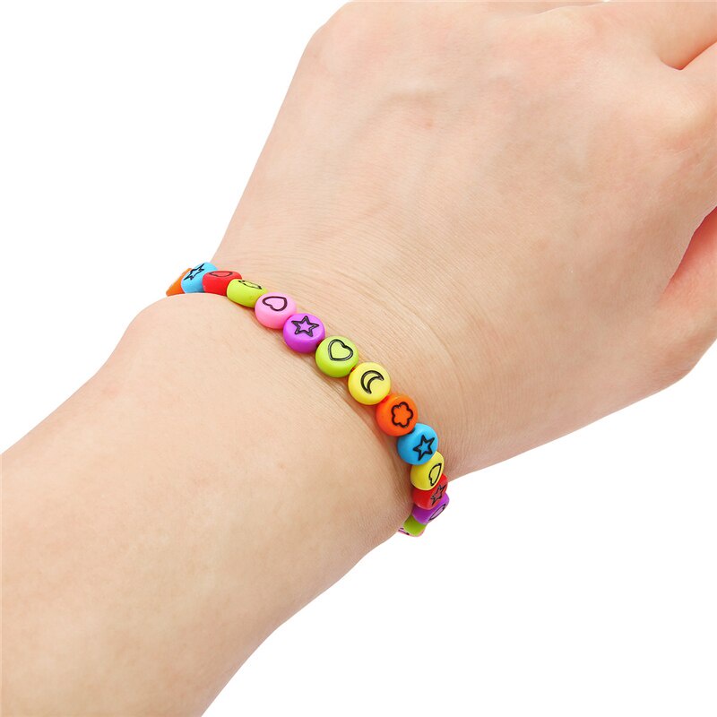 Bộ 100 hạt xỏ lỗ hình ngôi sao/ mặt trăng dành cho làm trang sức thủ công