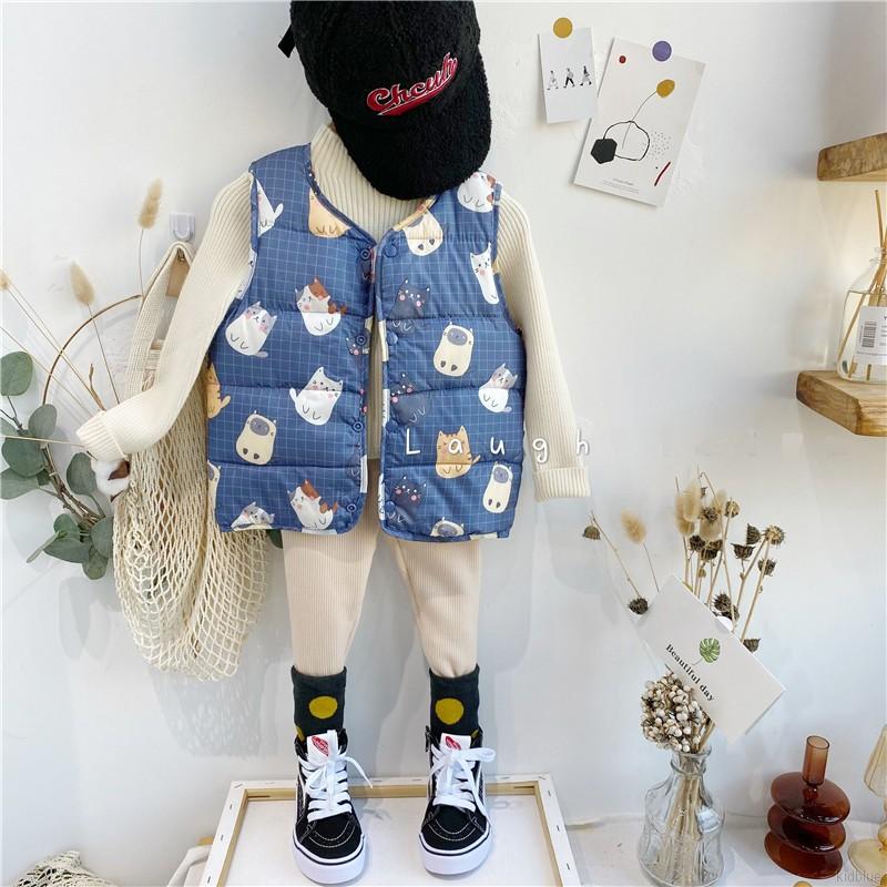 Áo Khoác Phao Sát Nách Phong Cách Hàn Quốc Cho Bé