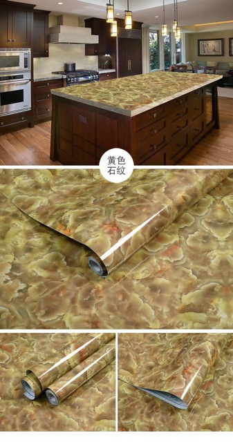 Giấy dán bếp giấy dán tường giả đá chịu nhiệt chống dầu chống nước dán bếp nhà tắm sẵn keo 5mx60cm | BigBuy360 - bigbuy360.vn