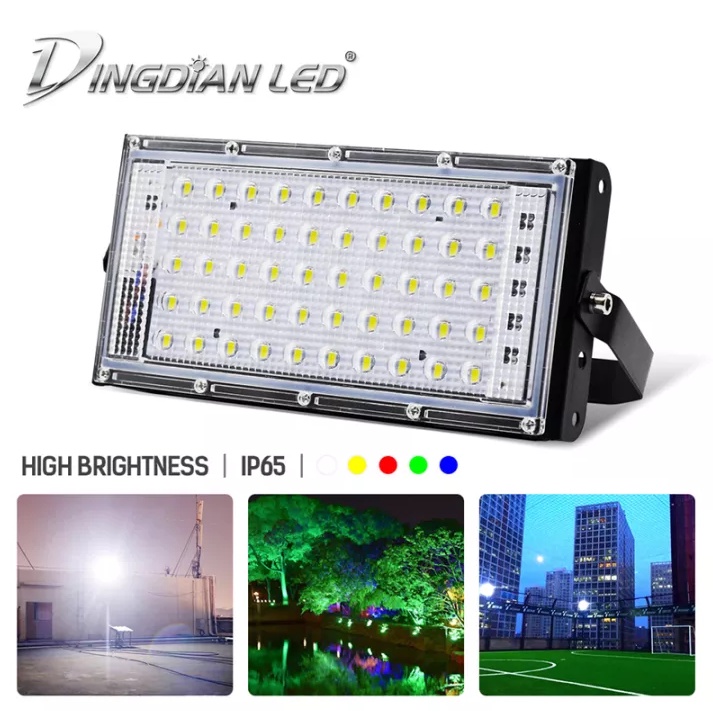 Đèn Pha LED DINGDIAN 220V, Đèn LED Rọi Ngoài Trời IP66 Chống Nước 50W, Đèn Pha Công Suất Hoàn Hảo, Đèn Pha LED Nhiều Màu