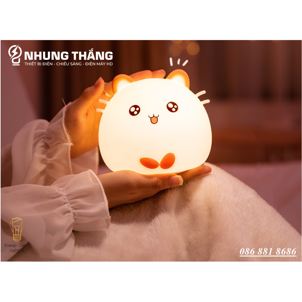Đèn Ngủ Hình Chú Chuột Dễ Thương WH-A20 - Thay Đổi Màu Sắc Tùy Thích - Silicon Mềm Mại Siêu Bền-Pin Sạc Tích Điện