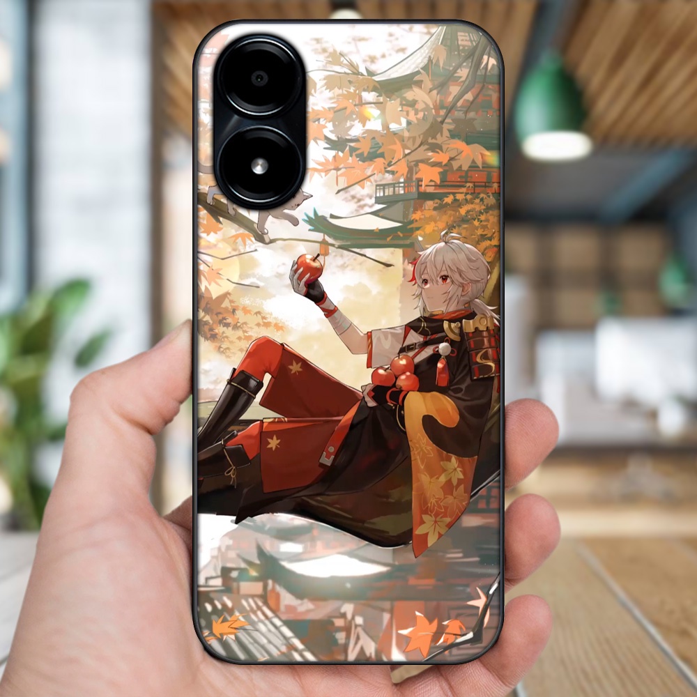 Ốp lưng Vivo Y02s viền đen in hình Kazuha Genshin Impact