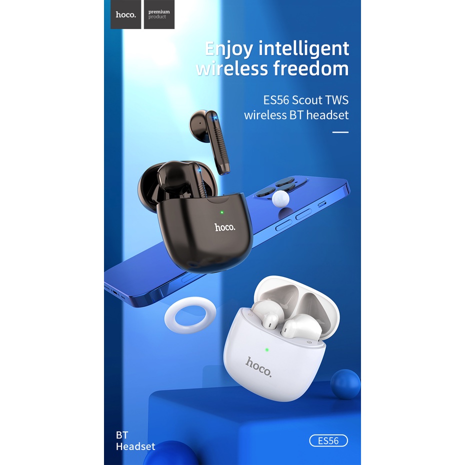 Tai nghe nhét tai HOCO. ES56 bluetooth không dây chống tiếng ồn kèm hộp sạc cao cấp 2022
