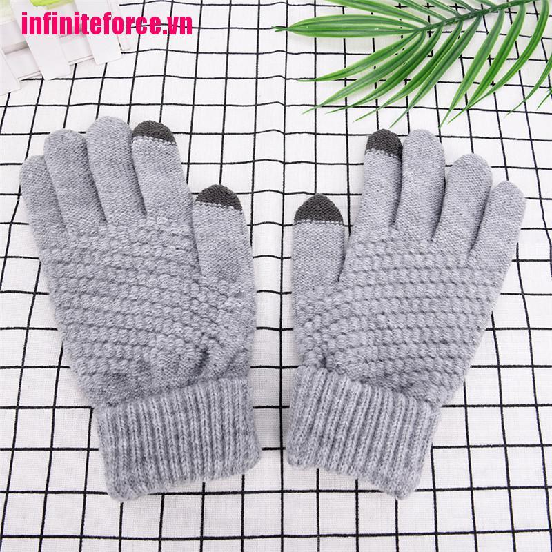 Găng Tay Len Giữ Ấm Có Thể Chạm Màn Hình Cảm Ứng