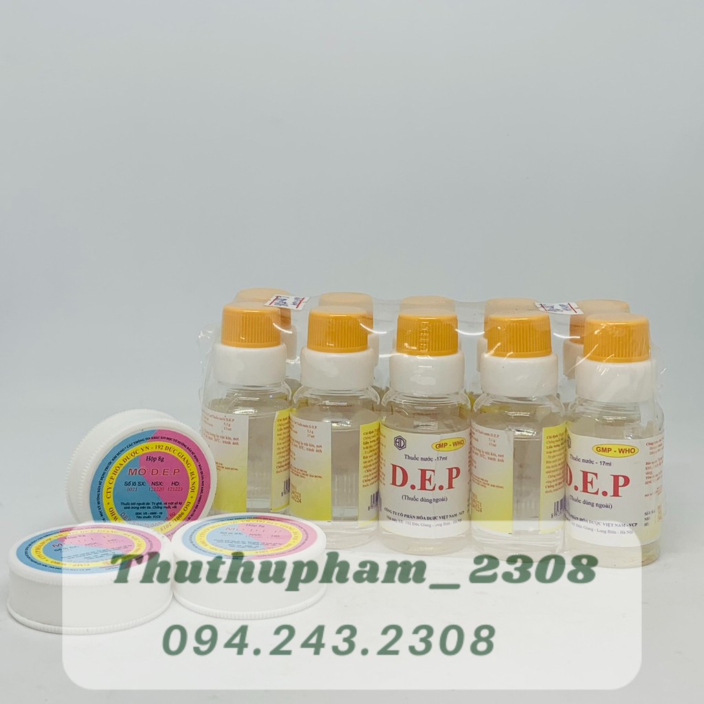 DUNG DỊCH DÙNG NGOÀI  D.E.P  NƯỚC 17ml, D.E.P MỠ 8g.