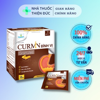 Cốm dạ dày curmin bình vị - giảm ợ chua, đau rát thượng vị, trào ngược dạ dày hộp 30 gói - nhà thuốc thiện đức