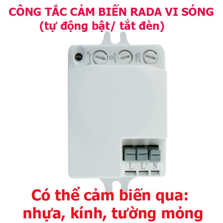 Công tắc cảm ứng vi sóng 5.8GHZ bật tắt đèn khi có người qua-cảm biến xuyên tường, nhựa, kính mỏng