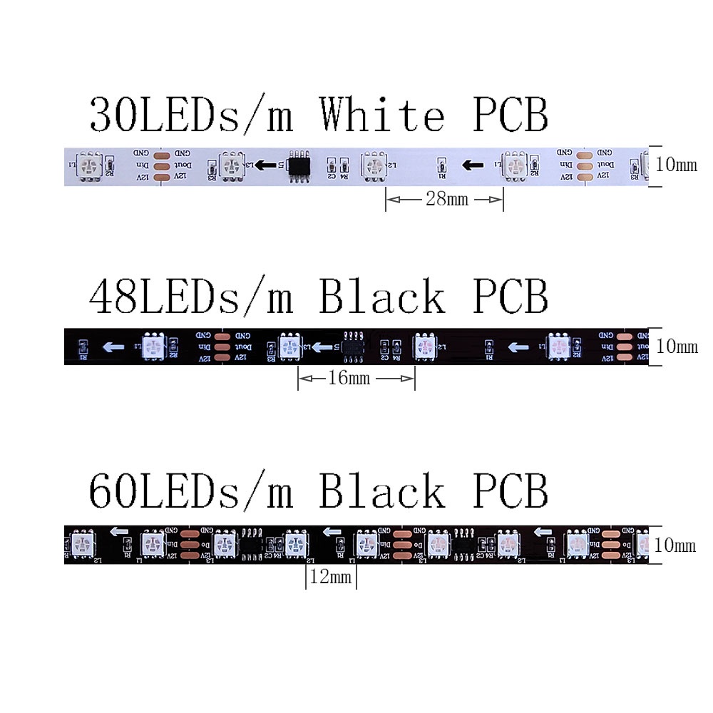 Dây Đèn Led Thông Minh 5m WS2811 30LEDs / m WS2811IC 1 IC 3Leds 5050 SMD DC12V