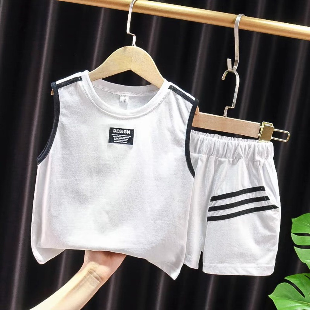 Đồ bộ hè sát nách cho bé trai BinBon Kids,Bộ Sát Nách Chất Cotton Cho Bé từ 6-26kg
