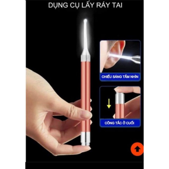 Dụng Cụ Lấy Ráy Tai - Bộ Lấy Ráy Tai Có Đèn Tiện Dụng - Ngoáy Tai Có Đèn 3 in 1 Kèm Kẹp