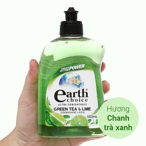 Nước rửa chén đậm đặc Earth Choice hương chanh & trà xanh 500ml gốc thực vật nhập khẩu từ Úc