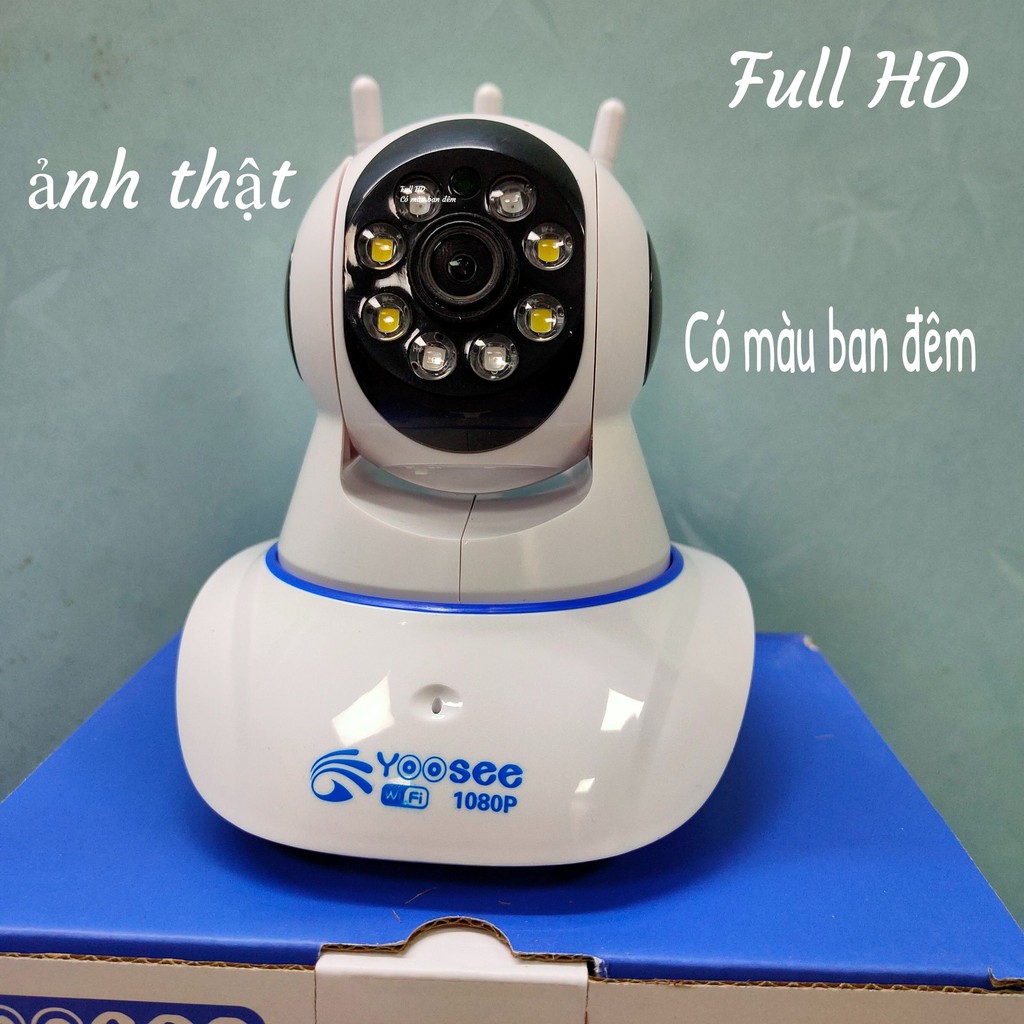 [Mã 267ELSALE hoàn 7% đơn 300K] Camera Yoosee Wifi 3 Anten Có Màu Ban Đêm Full HD - 8led | BigBuy360 - bigbuy360.vn