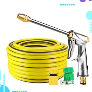 Rửa xe tưới cây Bộ dây và vòi xịt tăng áp lực nước 300% loại 25m cút nhựa,nối nhựa 206701-2