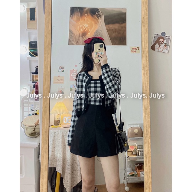 [Mã 2611THTRANG100K hoàn 10% xu đơn 99K] SET ÁO CROPTOP LEN KẺ Ô JULYS STORE (ảnh thật shop chụp kèm video cận chất) | BigBuy360 - bigbuy360.vn