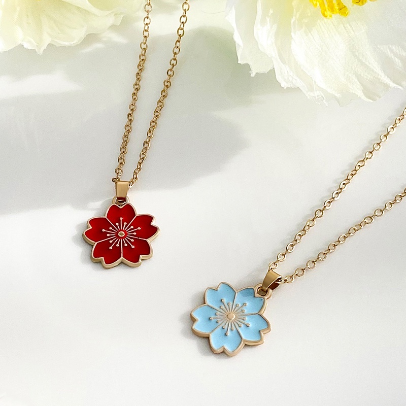 Vòng cổ Mặt Hoa Anh Đào Màu Kẹo Ngọt Thời Trang Nhật Hàn