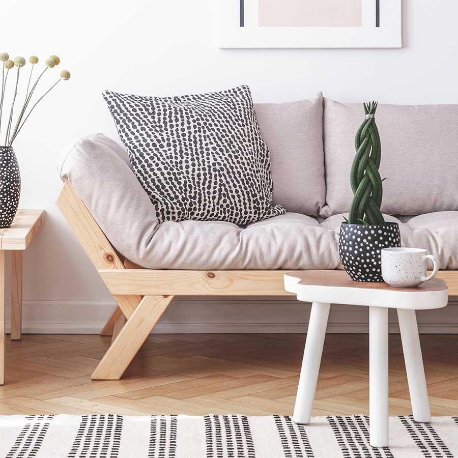 Ghế Sofa Simple, Gỗ thông tự nhiên, Vân gỗ đẹp, Kiểu dáng đơn giản, 2 tư thế, tiện nghi bất ngờ