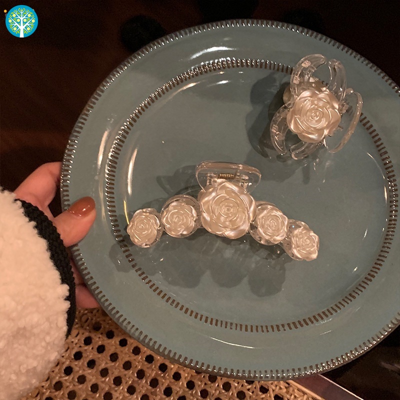 Kẹp Tóc Trong Suốt Hình Hoa Trà Thời Trang 2022 Cho Nữ