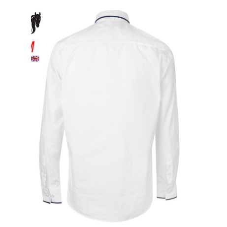 [100% Cotton - Sale] Áo sơ mi nam Pierre Cardin AOP Long Sleeve Shirt Mens cao cấp (White - Size EU - Xách tay)