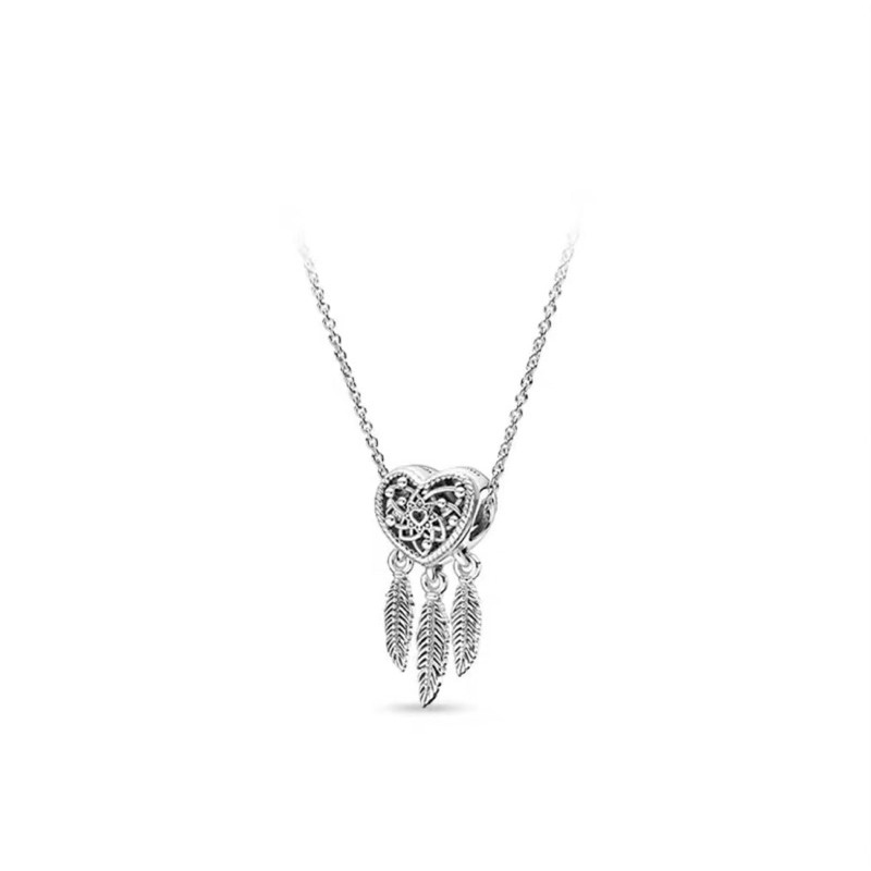 Dây chuyền bạc nữ mặt charm dreamcatcher trái tim - Cam kết chuẩn bạc Thái xịn
