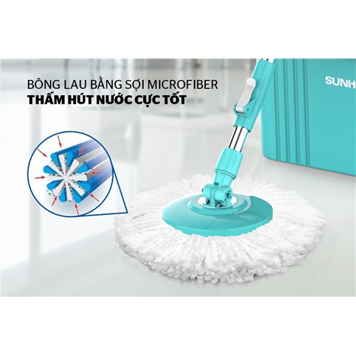 Bông lau nhà Microfiber xoay 360 độ Sunhouse KS-CO350M - Nhấp vào CHỌN MUA để xem giá từng bông lau