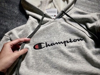 ÁO CHAMPION HOODIE BASIC GRAY / BLACK