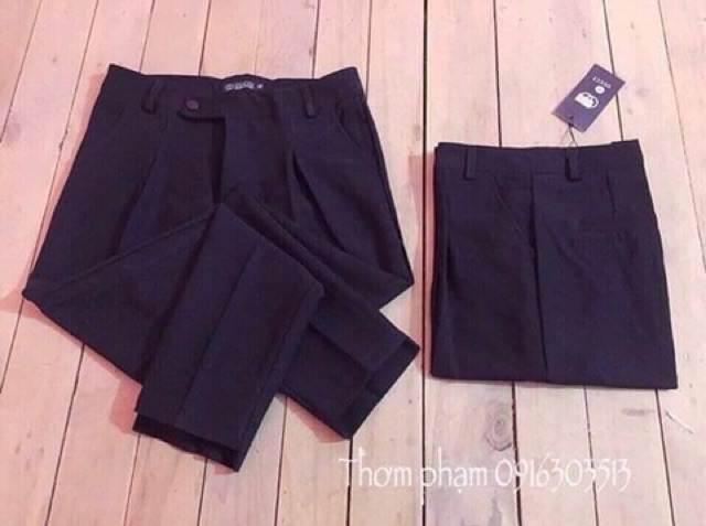 Quần baggy vải lệch gấu