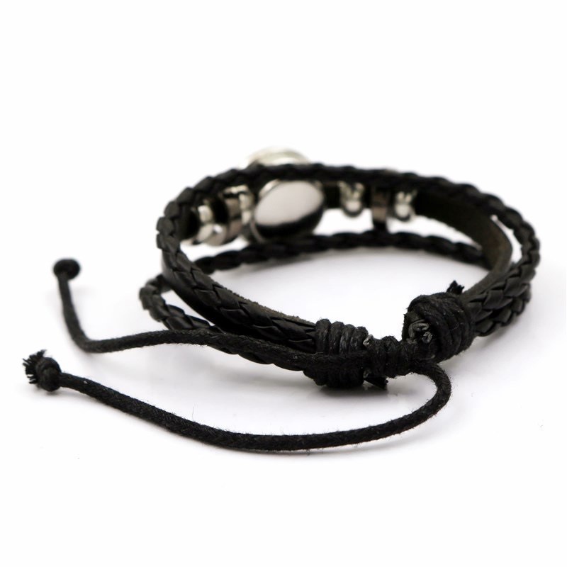 Vòng Tay Da Bện Đính La Bàn Viking Thời Trang Cho Nam