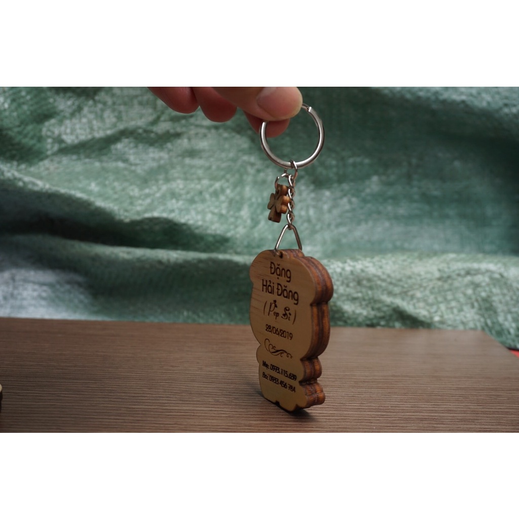 Thẻ Tên Khắc Thông Tin Của bé Hình 12 con Giáp