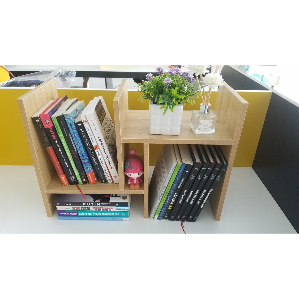 Kệ đựng sách báo, tài liệu, cây cảnh mini, đồ dùng để bàn ngăn nắp gọn gàng, dễ lắp đặt và di chuyển dễ dàng