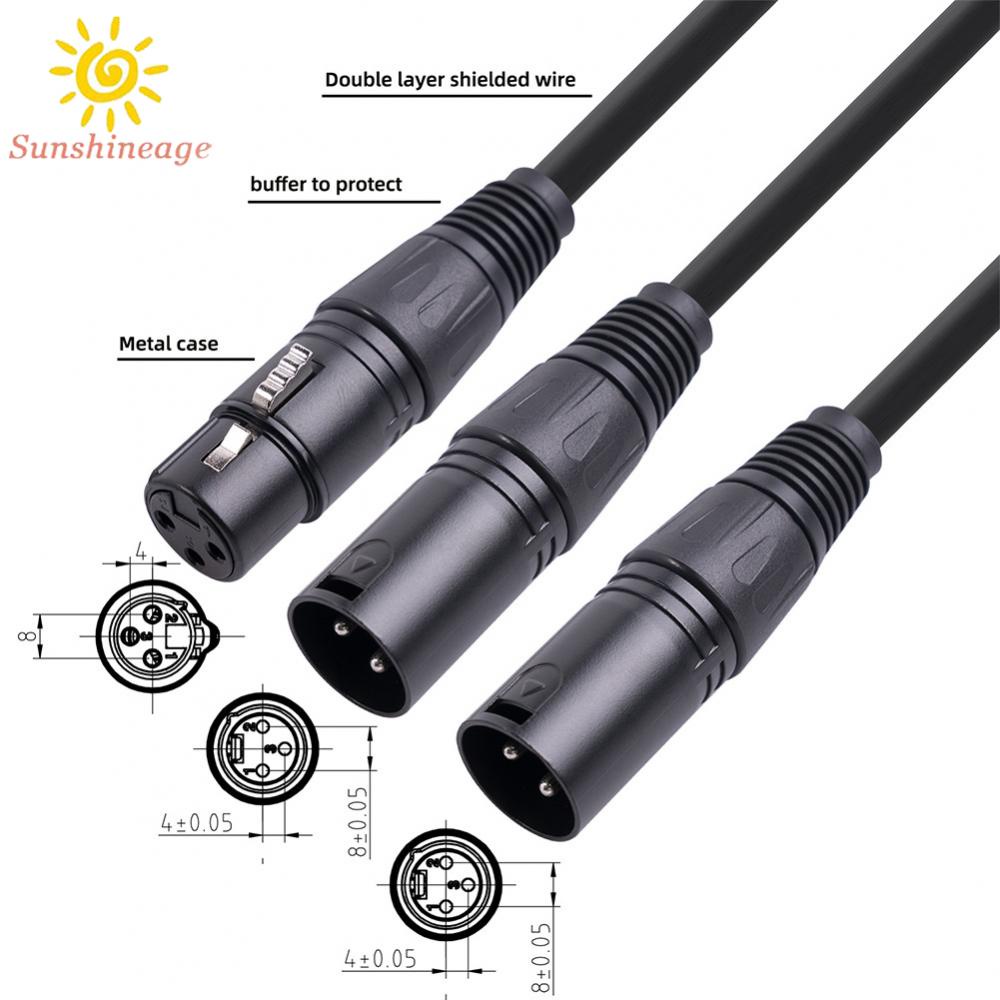 SUNAGE- ~3 Pin XLR Female to Dual XLR Male Microphone Cable Y Splitter Audio Cord 30cm【SUNAGE-HOT Fashion】