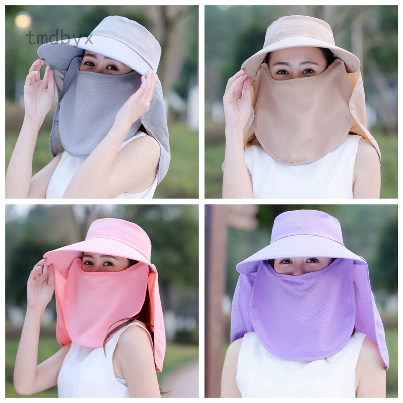 Tmdbyx Nón Chống Nắng Kèm Khẩu Trang Vành Rộng Có Thể Gấp Gọn Thời Trang Mùa Hè Cho Nữ