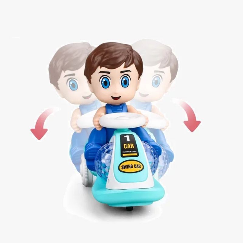 Đồ chơi bé đi xe lắc bốc đầu có đèn và âm thanh vui nhộn