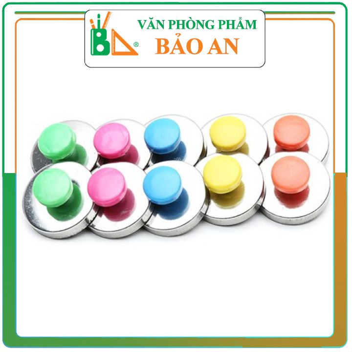 Nam Châm Có Núm Đường Kính 34mm - tiện lợi để ghim chứng từ lên bảng